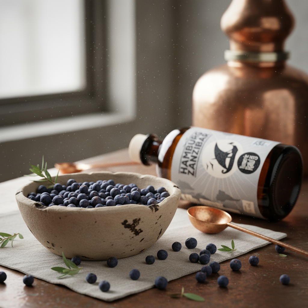 Flasche Gin Tumeric Raw Gin mit Wacholder