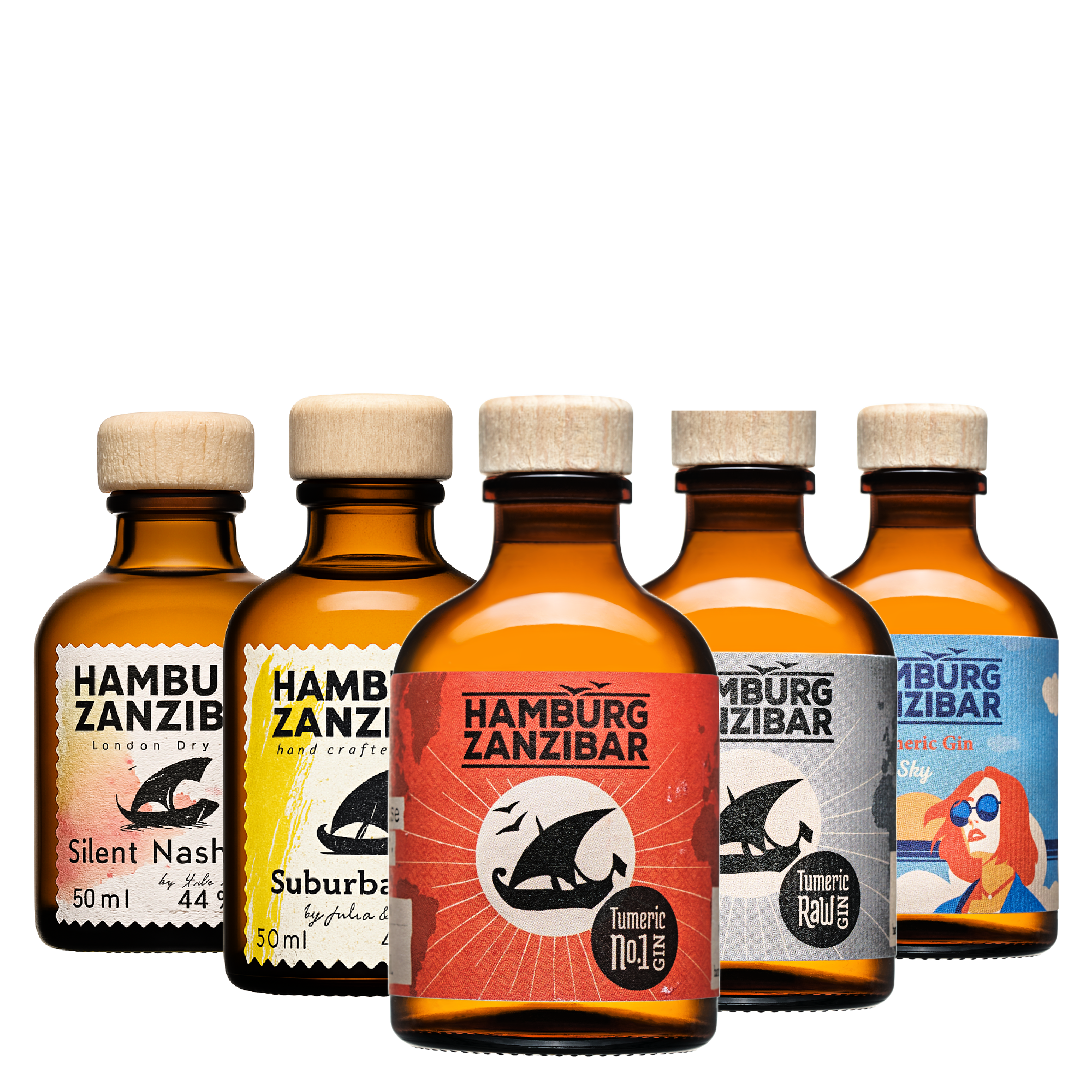 HAMBURG ZANZIBAR GIN MINIATUREN BUNDLE 5 mal 50 ml